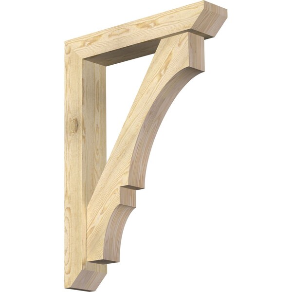 Ekena Millwork Balboa Slat Rough Sawn Bracket w/ Offset Brace, Douglas Fir, 6"W x 30"D x 42"H BKT0604X30X42BOA06RDF - main